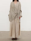 Mutedance 25 Spring/Summer Silk V-Neck Lace-Up Top MD-MD25SS44-BEIGE MD25SS45